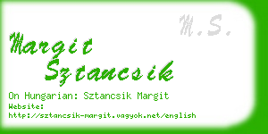 margit sztancsik business card